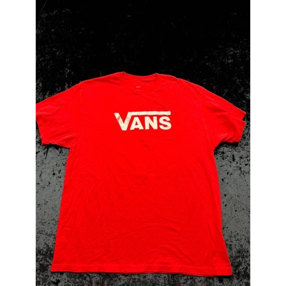 Vans Classic Logo T Shirt Men's XL Red White Skateboard Skate Tee Cotton